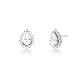 Brinco Zoey gota zircônia branca prata 925