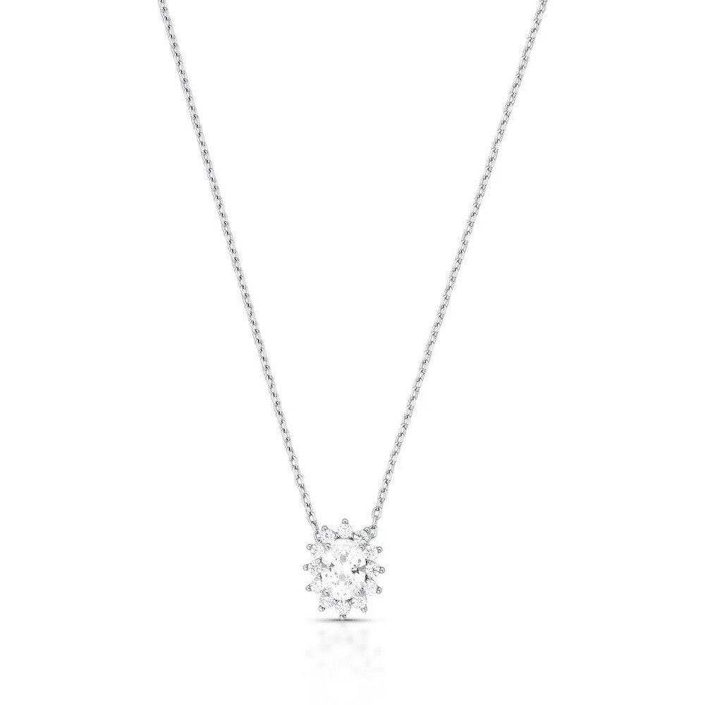 Colar Winnie oval zircônia branca ródio branco