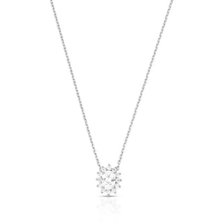 Colar Winnie oval zircônia branca ródio branco