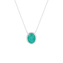 Colar Ellie oval esmeralda fusion prata 925