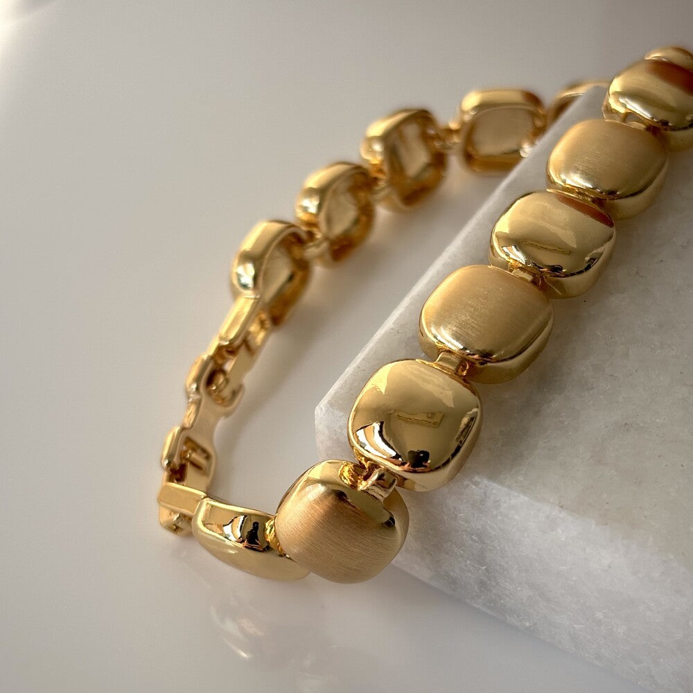 Pulseira bracelete Milano acetinado ouro - foto 3