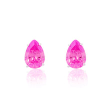 Brinco gota Ivy zircônia turmalina pink prata 925