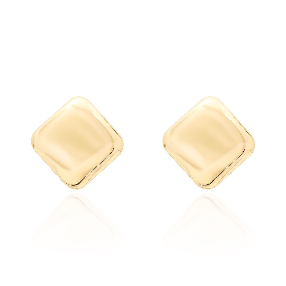 Brinco Katherine quadrado bold liso ouro