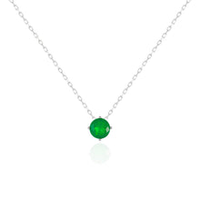 Colar ponto de luz  esmeralda fusion prata 925 (6mm)