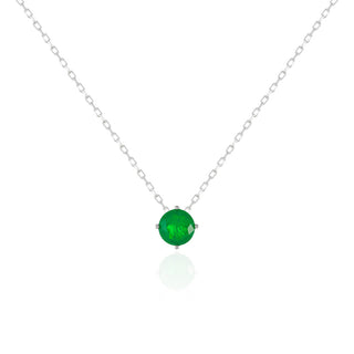 Colar ponto de luz  esmeralda fusion prata 925 (6mm)