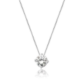 Colar ponto de luz zircônia branca ródio branco (8mm)
