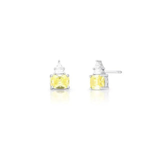 Brinco Tróia zircônia fancy yellow ródio branco