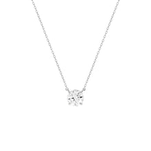 Colar solitário ponto de luz Moissanite 5mm prata 925