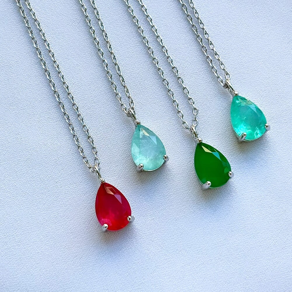 Colar gota Petit rosa fusion ródio branco - foto 5