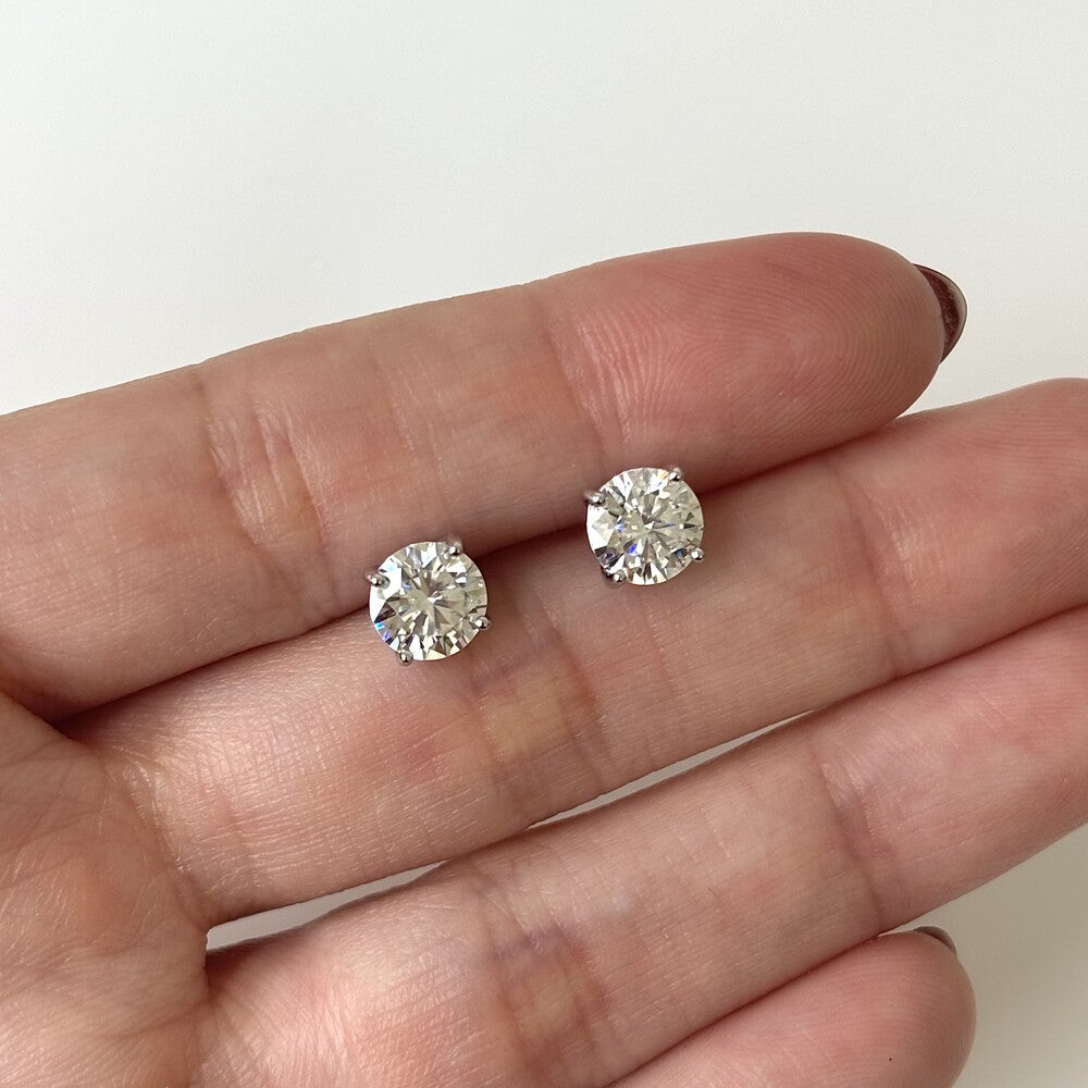 Brinco solitário ponto de luz Moissanite 1.0ct prata 925 (6.5mm) - foto 3