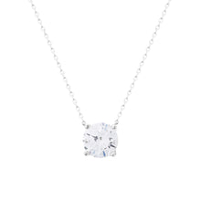 Colar ponto de luz zircônia branca prata 925 (8mm)