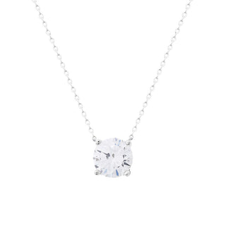 Colar ponto de luz zircônia branca prata 925 (8mm)
