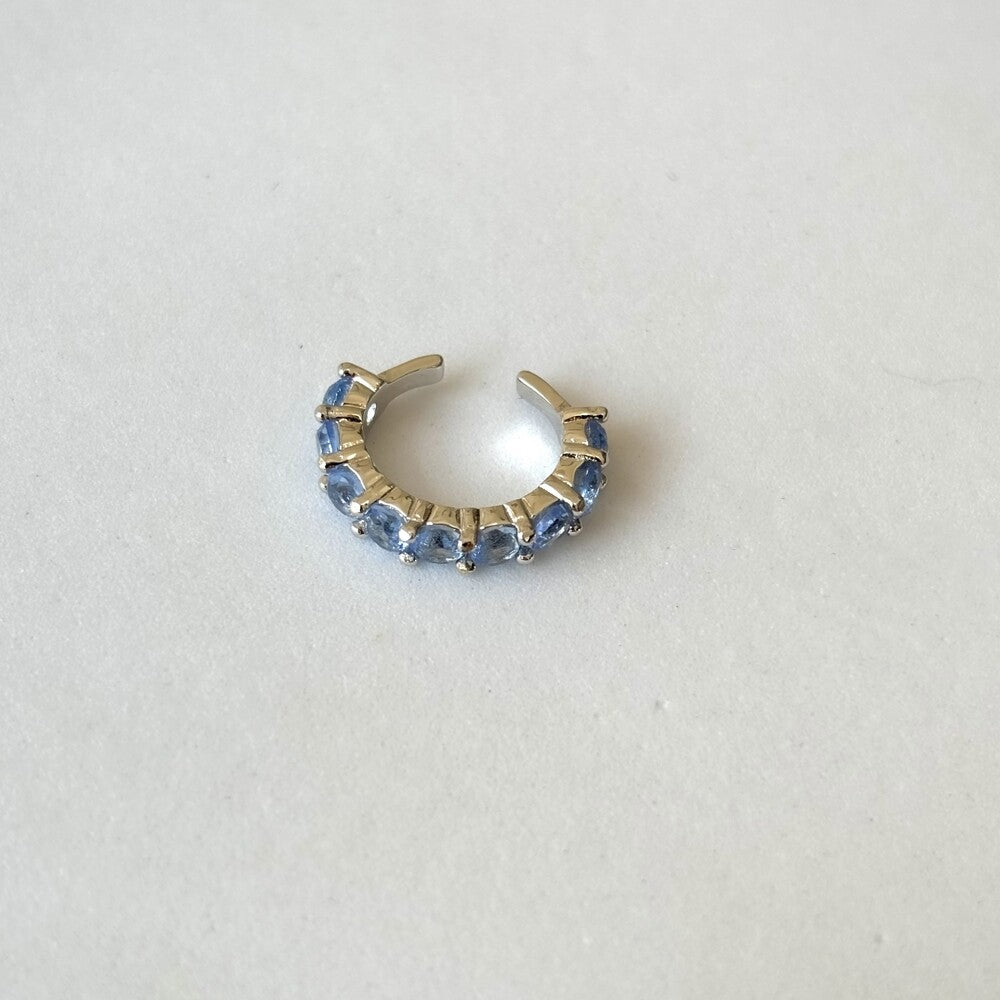 Piercing fake Sandy zircônias tanzanita ródio branco - foto 5