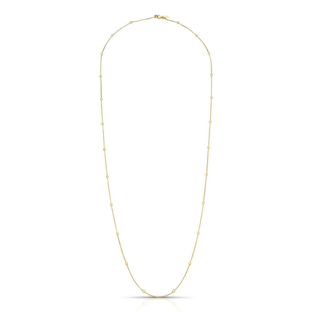 Colar Vicky bolinhas lisas ouro (70cm)