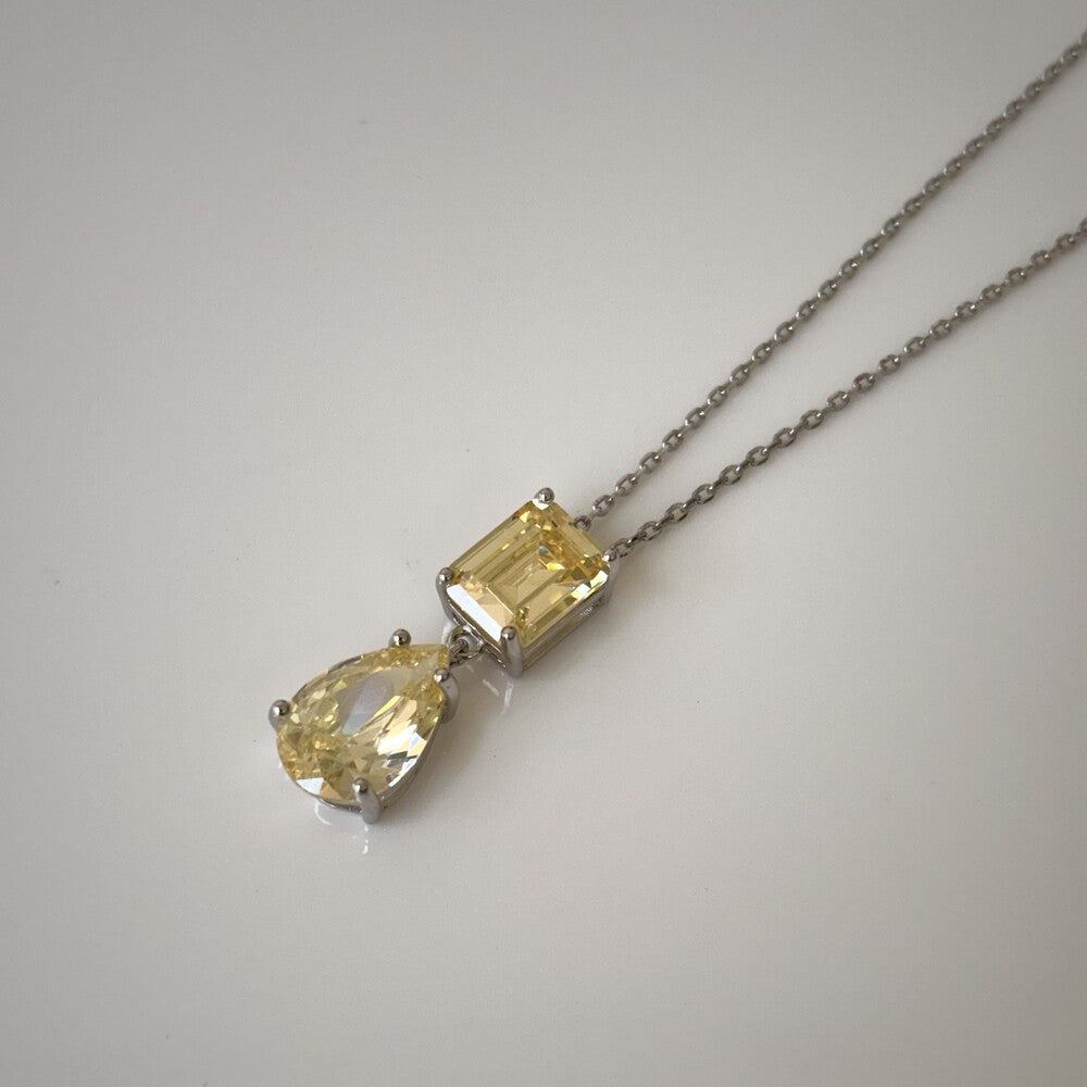 Colar Aurora zircônias fancy yellow ródio branco - foto 3