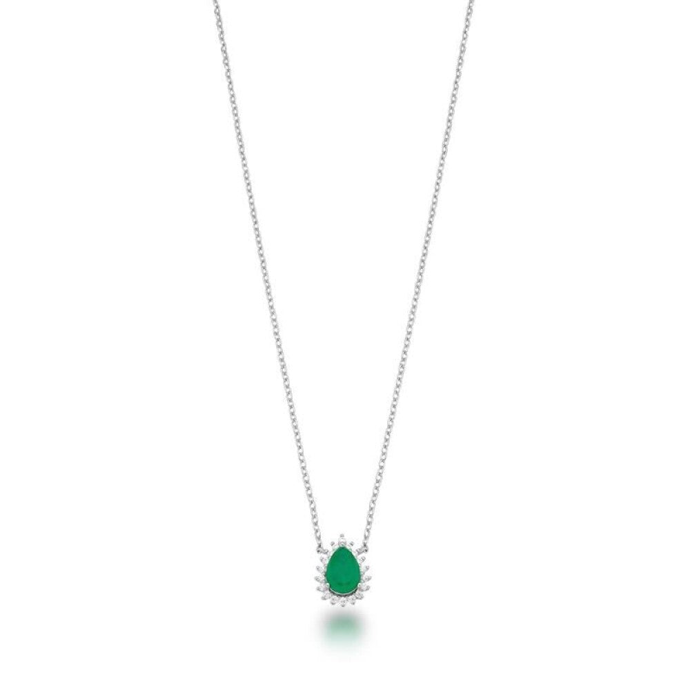 Colar Zoey gota esmeralda fusion prata 925