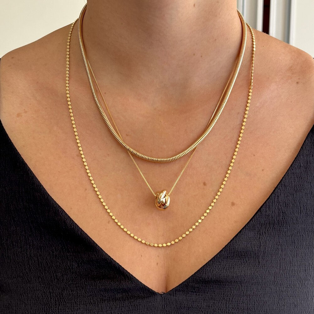 Conjunto Colar Loop + Colar Urban + Brinco Bossa ouro