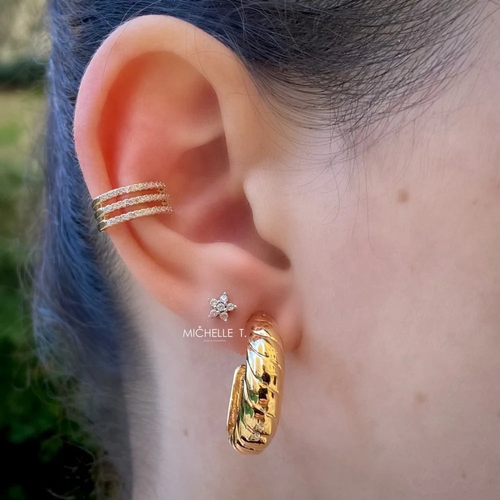 Piercing fake Manu prata 925 banho ouro - foto 2