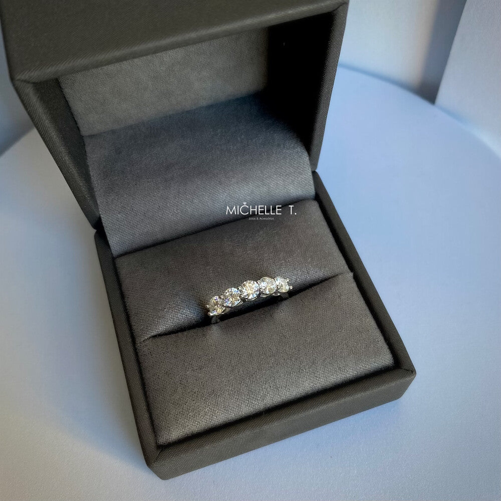Anel meia aliança moissanite 1.5ct prata 925 - foto 6