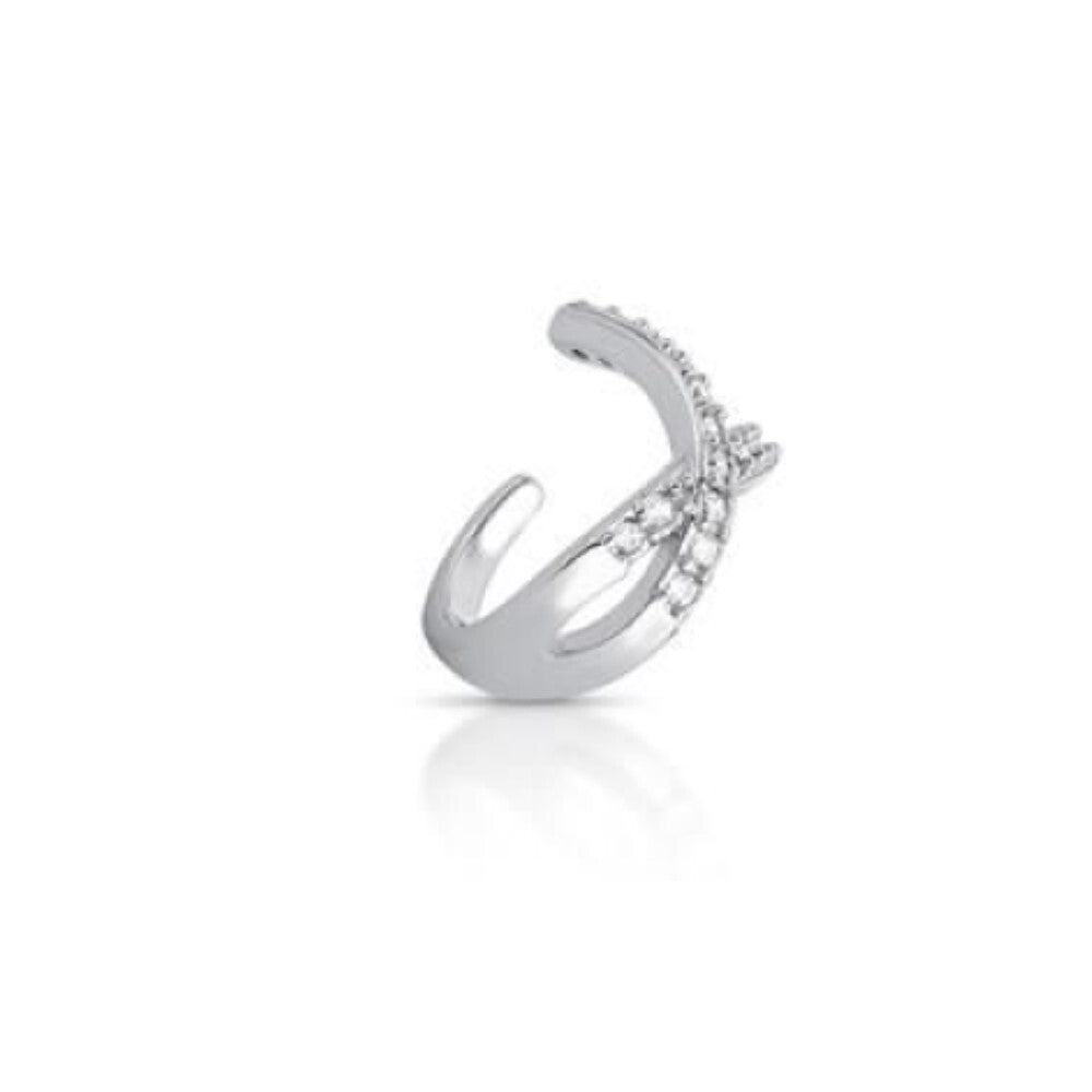 Piercing fake Eliza cravejado ródio branco