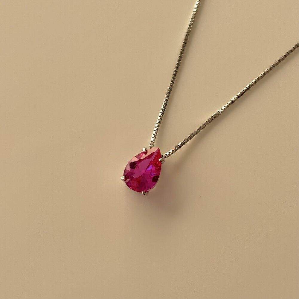 Colar gota Ivy zircônia turmalina pink prata 925 - foto 3