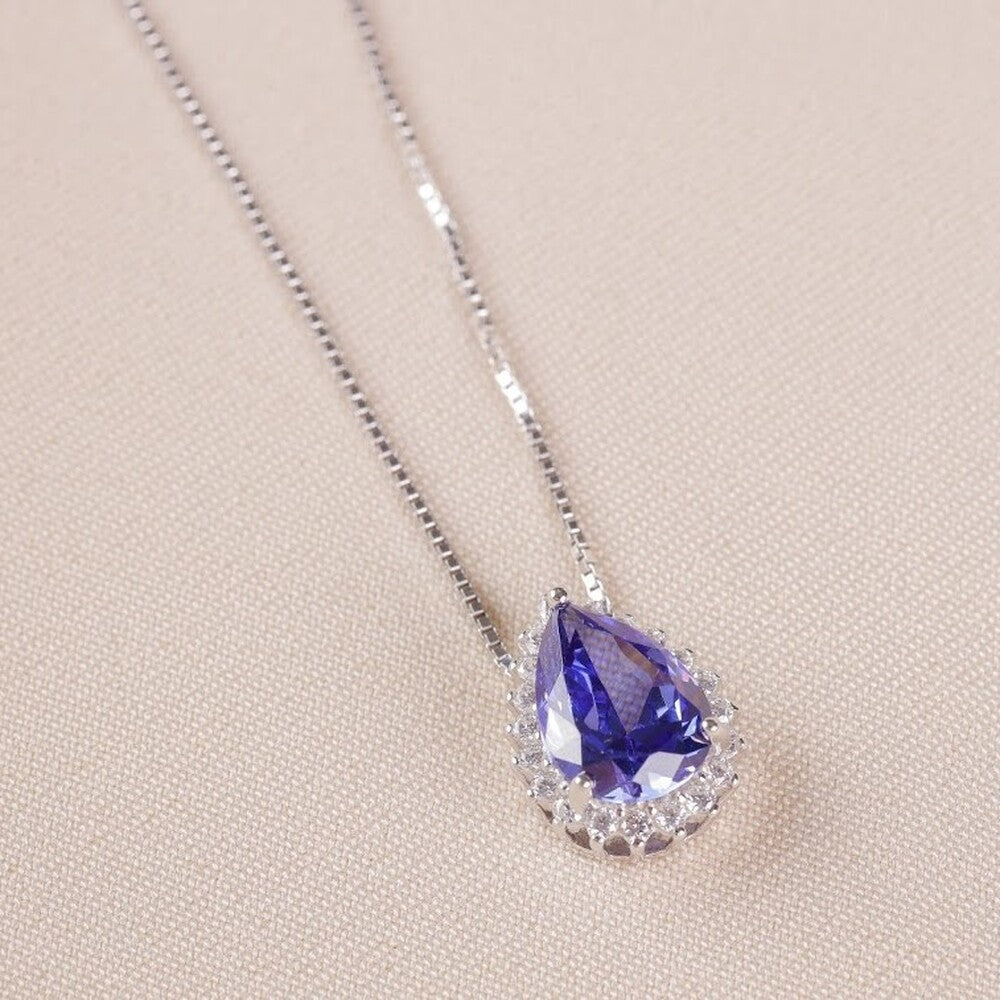 Colar Lola gota zircônia tanzanita prata 925 - foto 3
