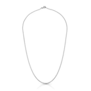 Colar Urban bolinhas lisas achatadas ródio branco (60cm)