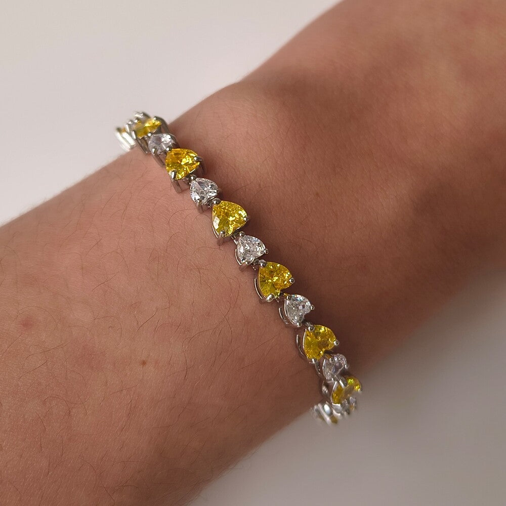 Pulseira riviera Love zircônias fancy yellow ródio branco - foto 2