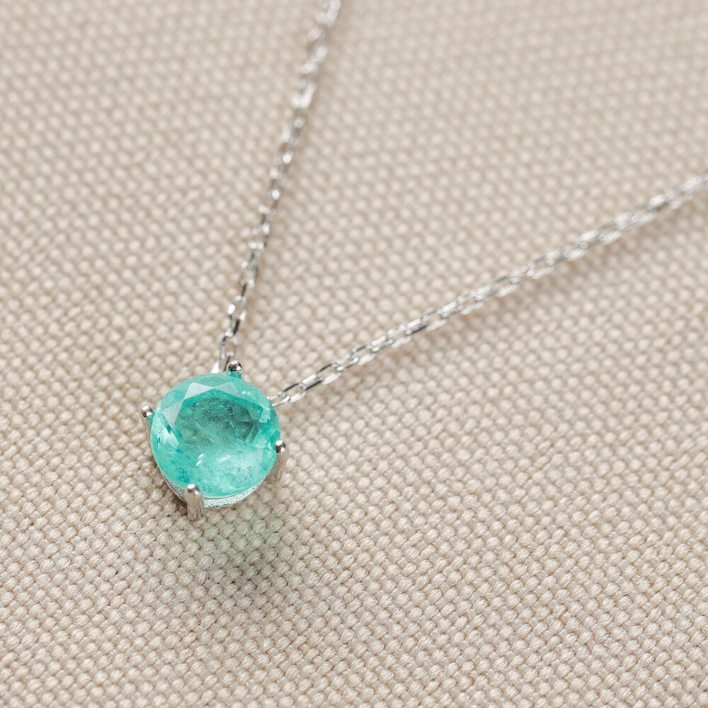 Colar ponto de luz esmeralda colombiana fusion prata 925 (6mm) - foto 3