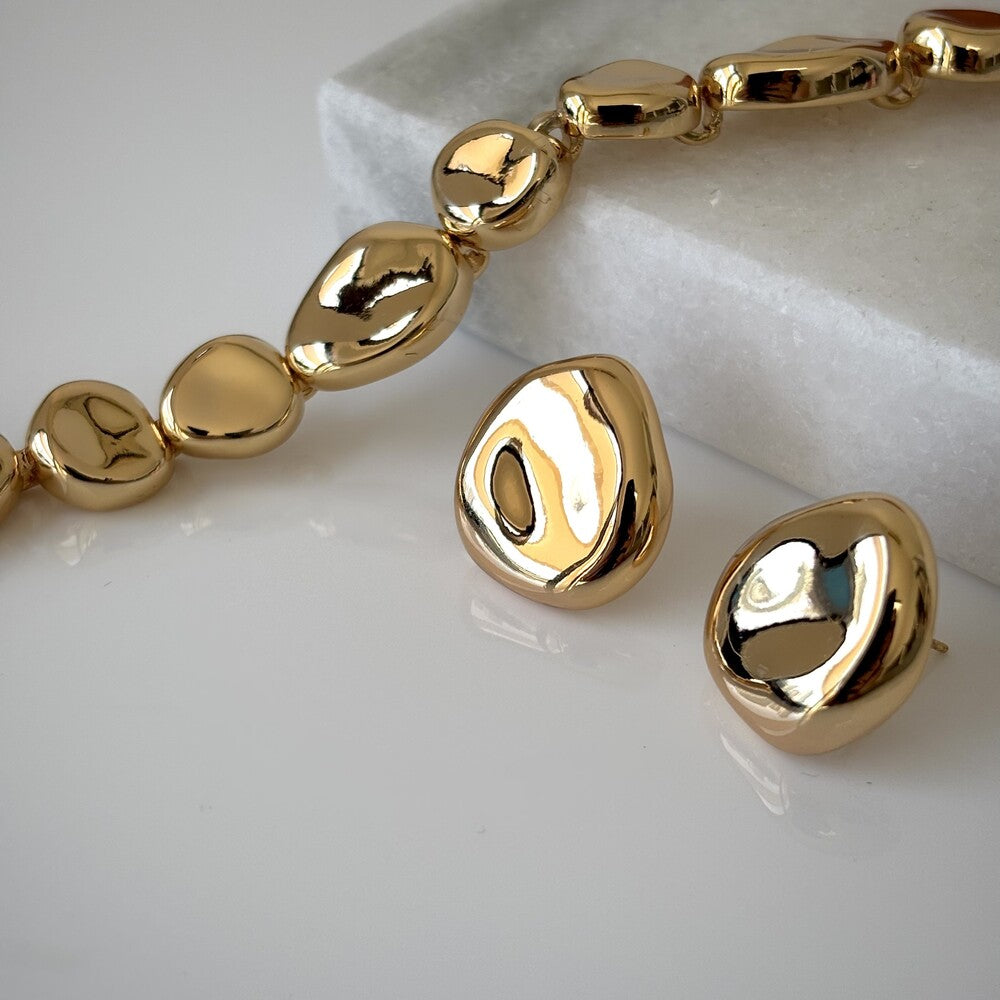 Pulseira bracelete Vega orgânico liso ouro - foto 3