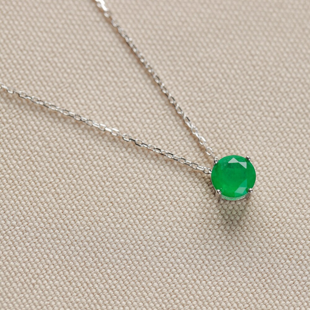Colar ponto de luz esmeralda fusion prata 925 (6mm) - foto 4