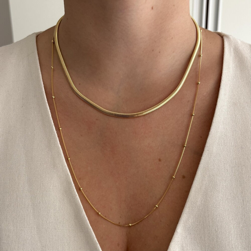 Conjunto Colar Vicky + Colar malha ouro