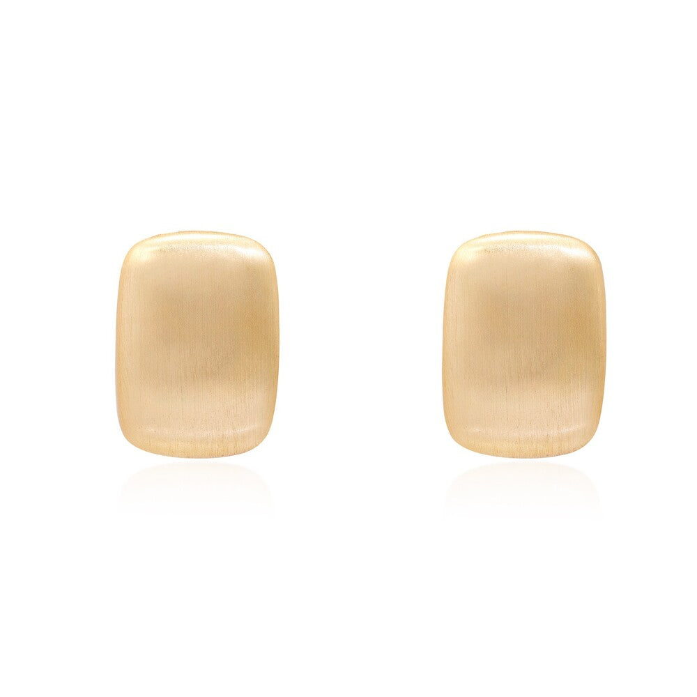 Brinco Miranda retangular acetinado ouro