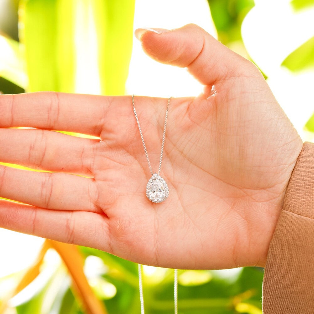 Colar gota Betina zircônias brancas prata 925 - foto 3