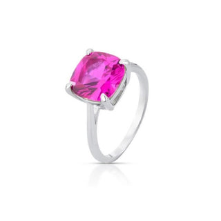 Anel Tess zircônia turmalina pink prata 925