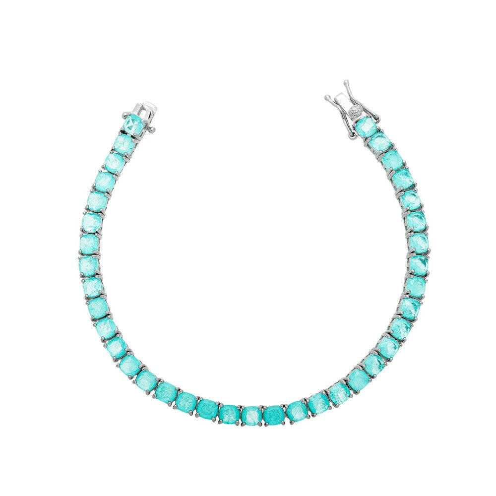 Pulseira riviera esmeralda colombiana fusion prata 925