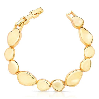 Pulseira bracelete Vega orgânico liso ouro