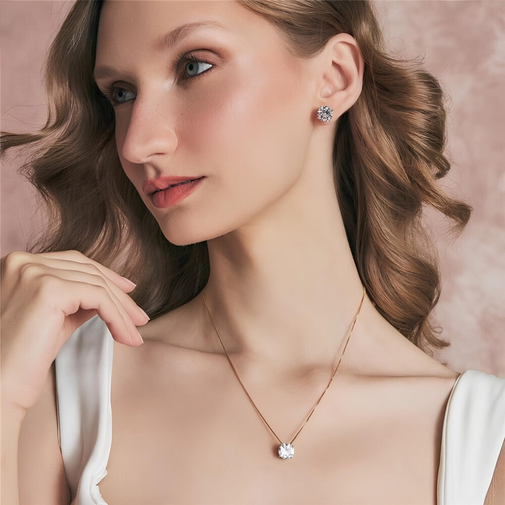 Conjunto ponto luz zircônia branca ouro (10mm) - foto 2