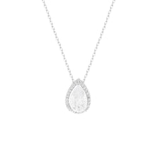 Colar Paty gota zircônia branca ródio branco