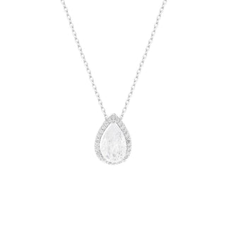Colar Paty gota zircônia branca ródio branco