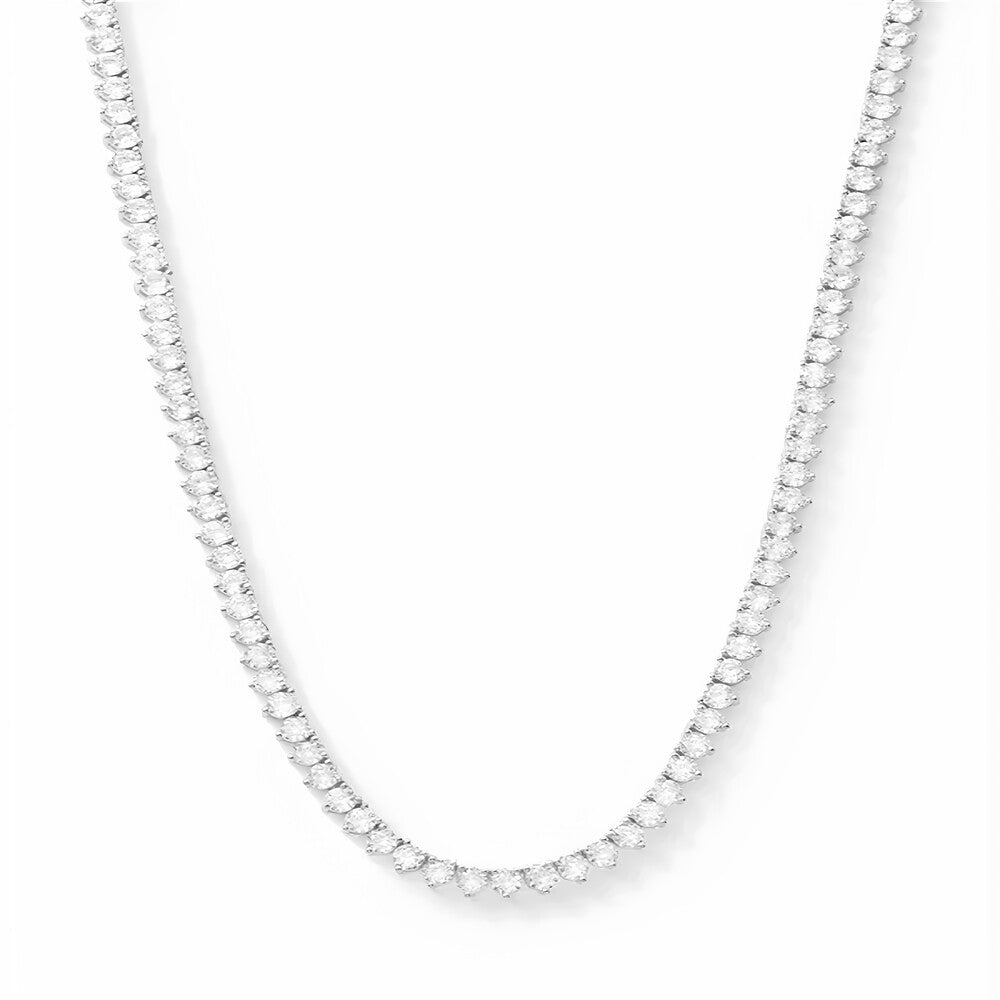 Colar classic riviera slim ródio branco (46cm)