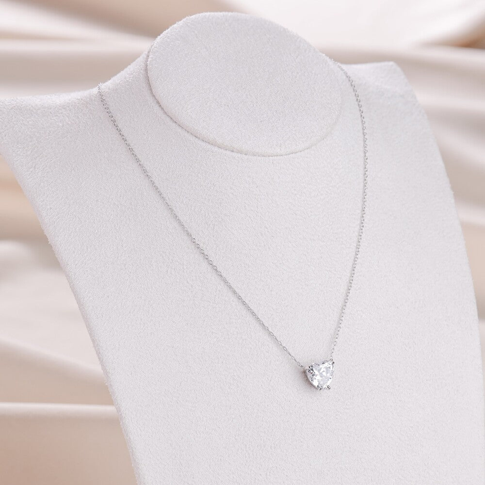 Colar Nice coração zircônia branca prata 925 - foto 4