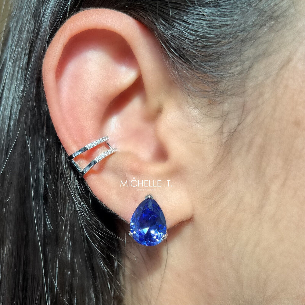 Piercing fake duo cravejado prata 925 - foto 2