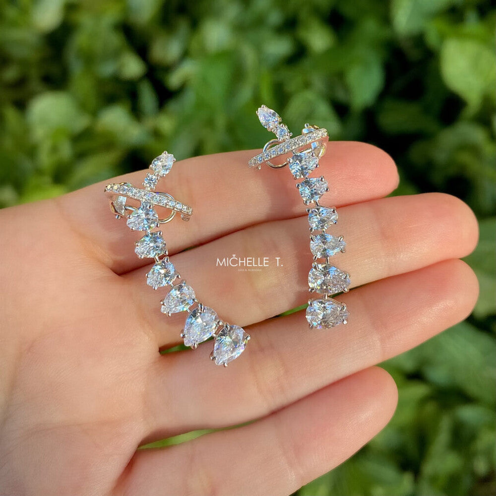 Brinco ear cuff Olivia zircônias brancas prata 925 - foto 3