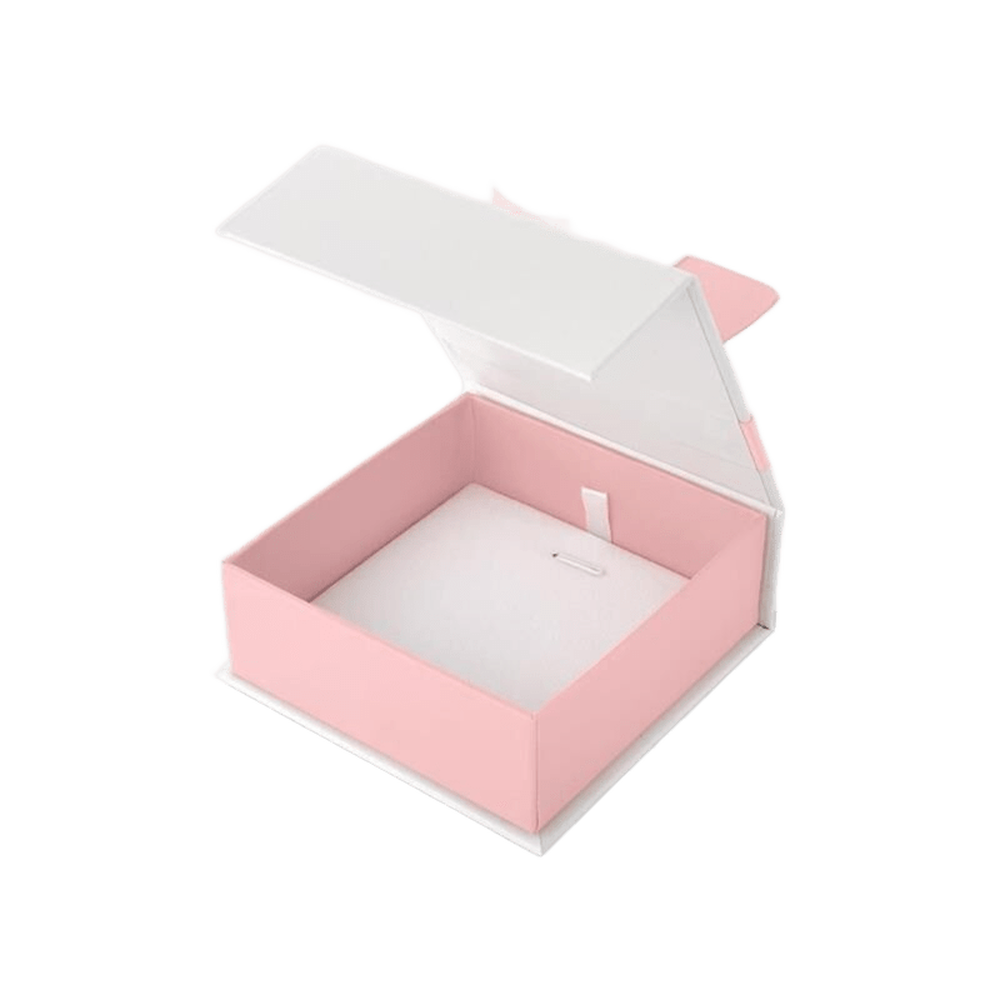 Caixinha para presente em papel e veludo (rosa) 9x9 - foto 2