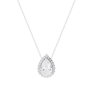 Colar gota Betina zircônias brancas prata 925