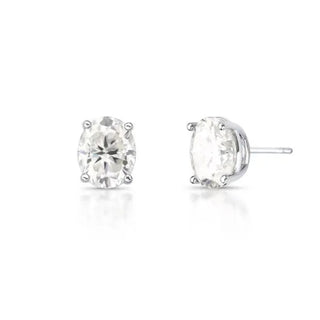 Brinco Cora oval Moissanite 3.0ct prata 925
