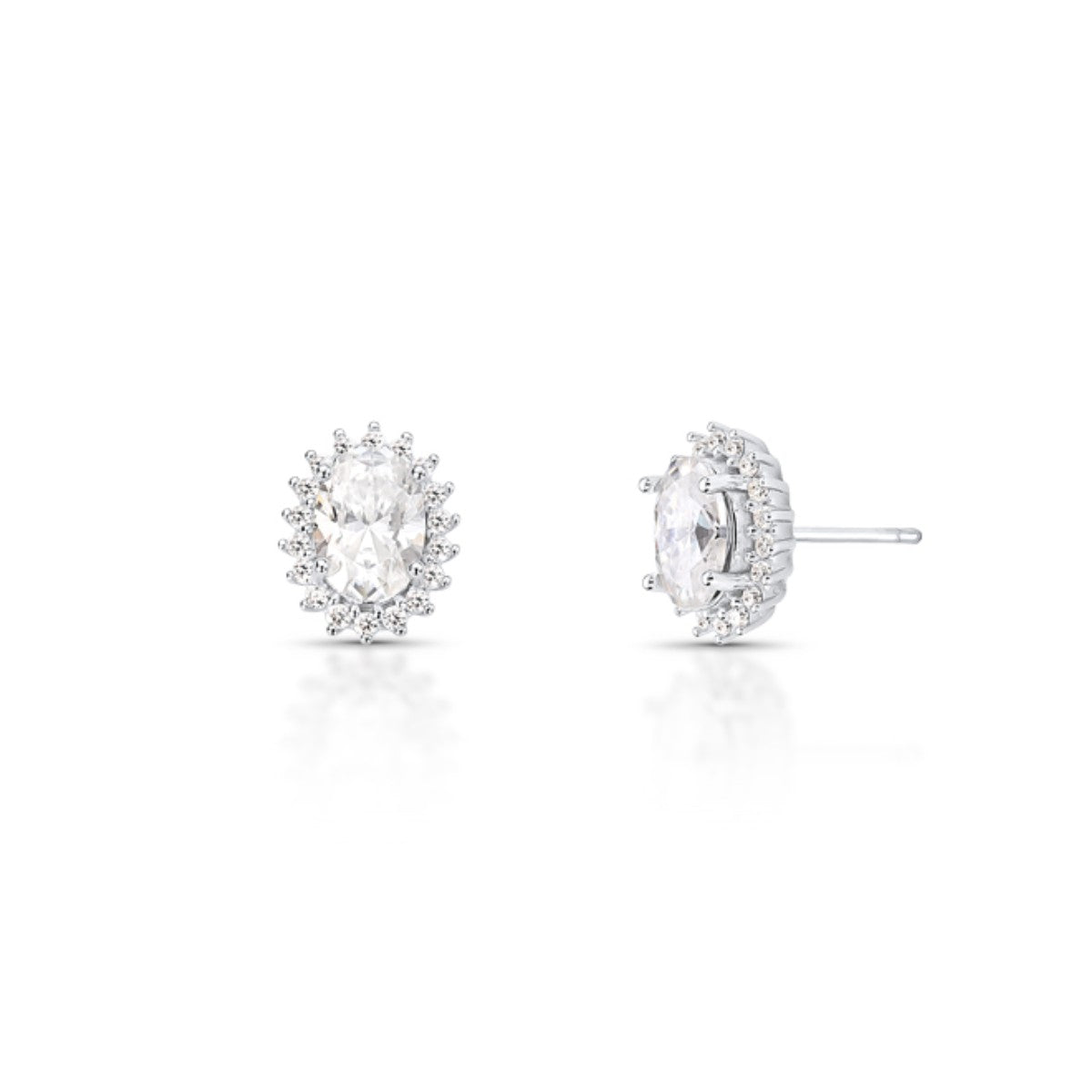 Brinco Sirius oval Moissanite prata 925