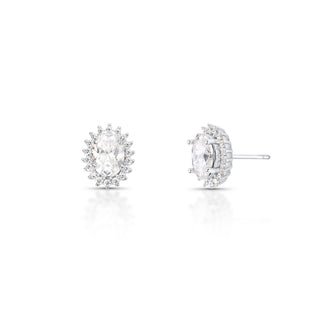 Brinco Sirius oval Moissanite prata 925