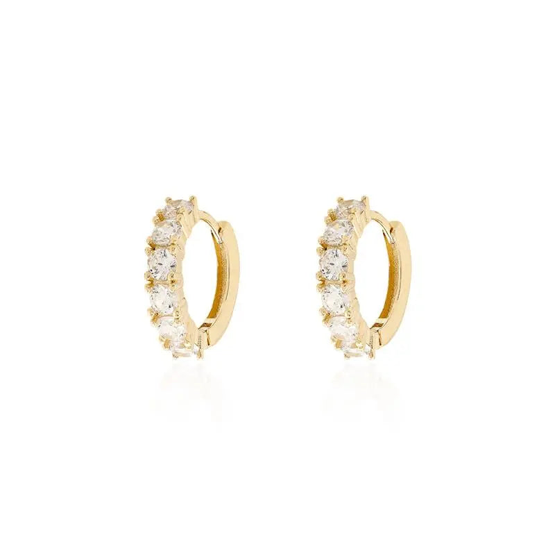 Brinco argola Harlow zircônias brancas ouro